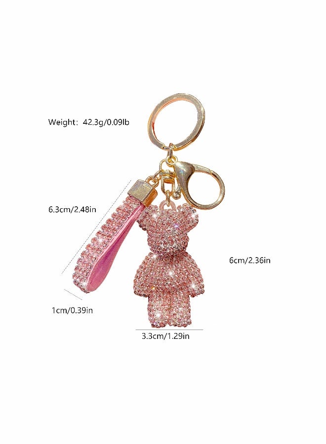 Generic Bag Charm Keychain for Women, Cute Bear Key Chain Accessories for Car Keys, Gift for Women, Mama, Kids, Girl, Men, Kawaii Car Key Chain for Wallet, Backpack, Coin Purse  - Image 3