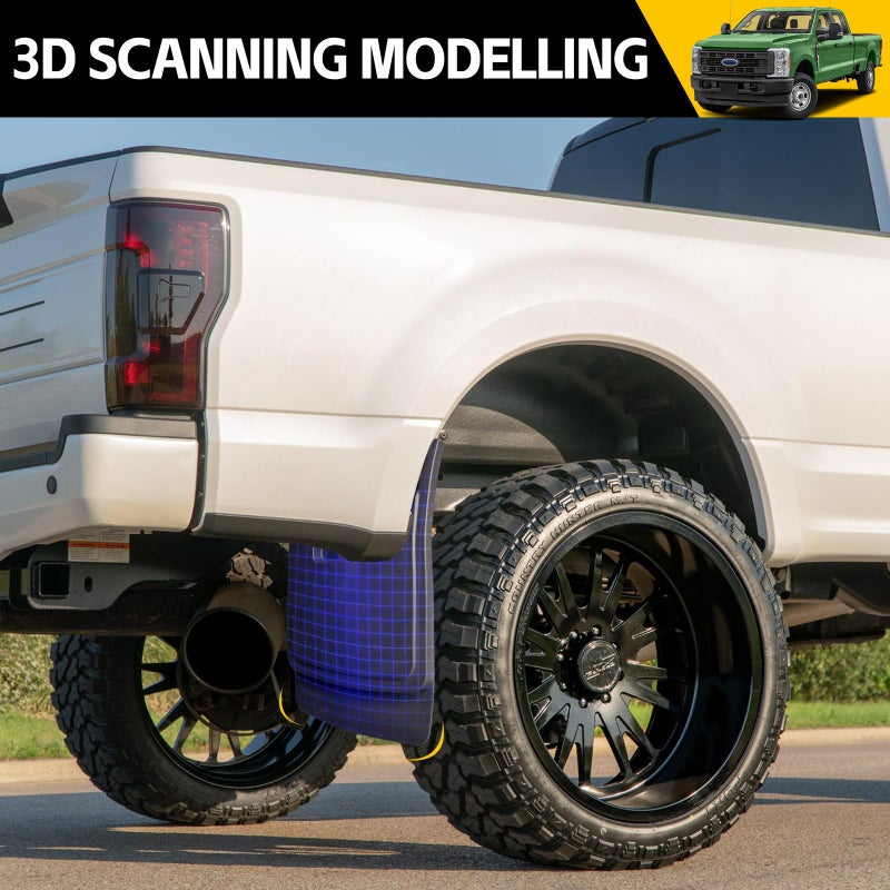 JTYZSM Mud Flaps for 2017-2024 Ford F-250/F-350 Super Duty Without OEM Fender Flares (Single Rear Wheels), No Drill Splash Guards Front & Rear Truck Mud Guards Accessories Set(4pcs) - Image 3