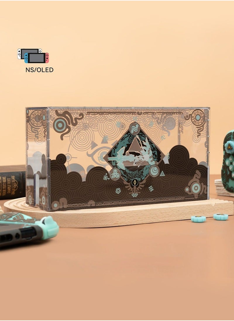 Generic - The Legend of Zelda Acrylic Clear Dust Display Box Cover for Switch/OLED Dock, Assemble Waterproof Cover Case Compatible with Nintendo Switch/OLED Charging Dock Accessories - Image 1