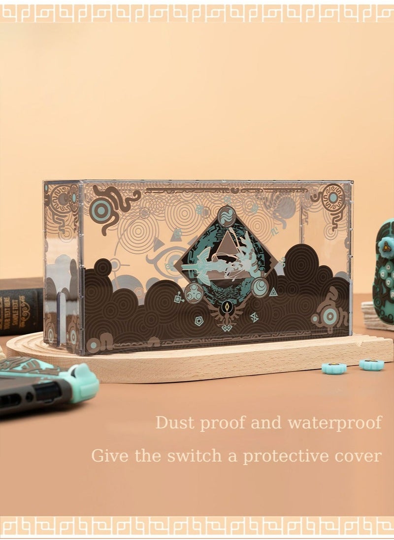 Generic - The Legend of Zelda Acrylic Clear Dust Display Box Cover for Switch/OLED Dock, Assemble Waterproof Cover Case Compatible with Nintendo Switch/OLED Charging Dock Accessories - Image 1
