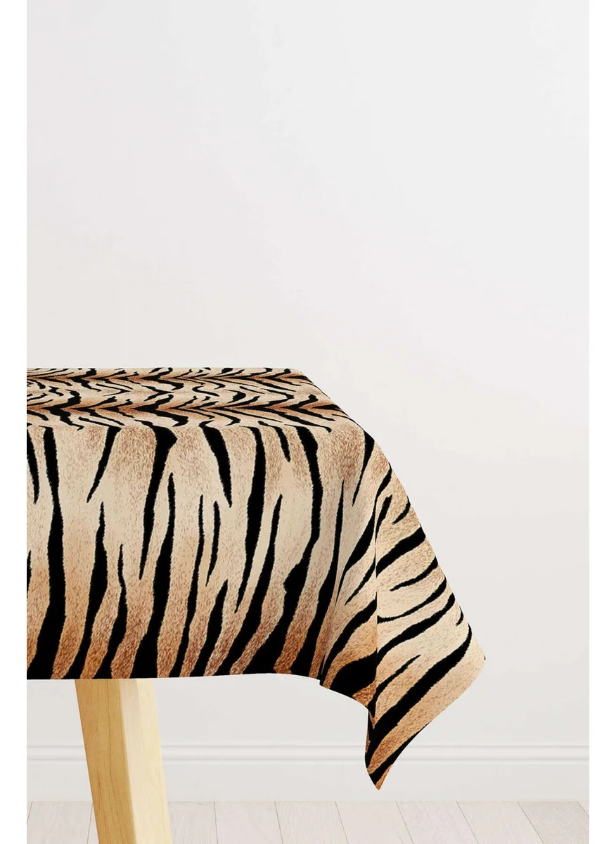 كانغو هوم Brown Black Zebra Patterned Digital Printed Tablecloth CGH366-MS