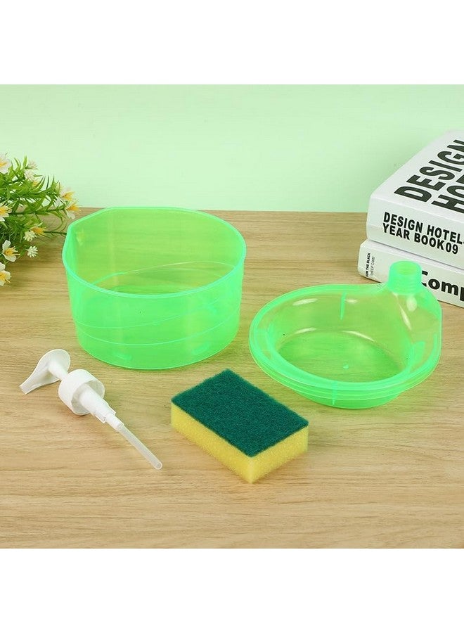 divinezon Double Layer Liquid soap Dispenser with Pump and Sponge | 15 x 16 x 17 CM | Multi-Color - Image 3