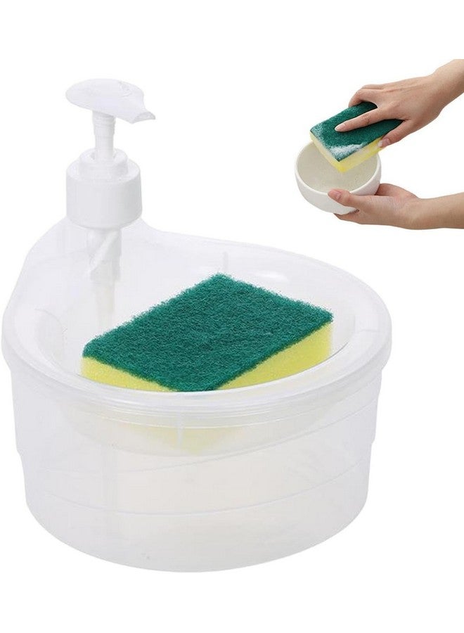 divinezon Double Layer Liquid soap Dispenser with Pump and Sponge | 15 x 16 x 17 CM | Multi-Color - Image 2