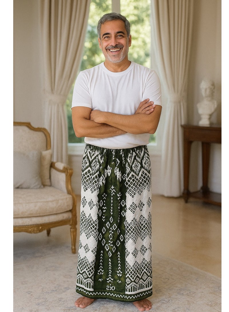 Elastic Izar for Men with Side Pocket – Ultra Comfortable & Breathable Summer Wear This men's Izar is designed for maximum comfort in hot weather. Made from lightweight and cool fabric, it's ideal for home, sleeping, workouts, prayer time, and everyday wear. Features a stretchable waistband and a side pocket for convenience. Perfect for athletes, lounging, or light exercise. A practical alternative to shorts or traditional wraps.  - Image 1