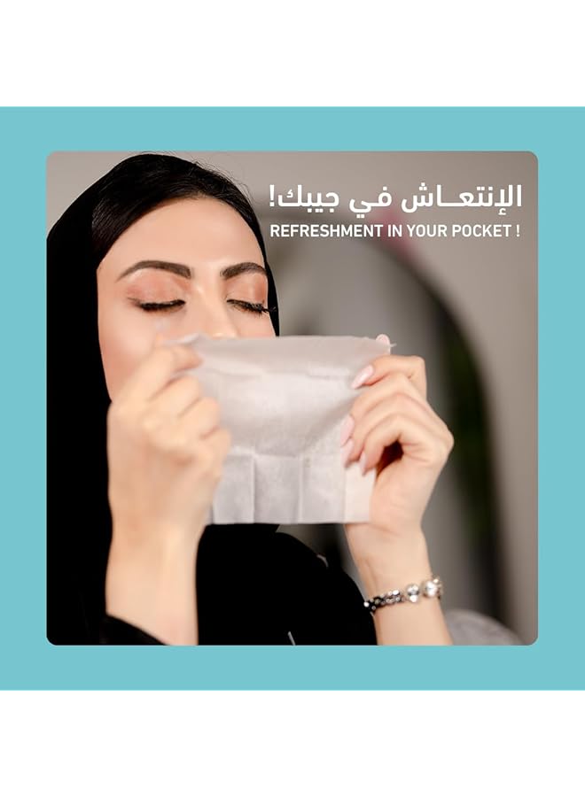 erorex Refreshing Wipes – 50 Individually Wrapped Tissues In Blue And White Ideal For Cleaning Hands On The Go And Protecting Against Surfaces In Public Places. Infused With A Refreshing Scent - Image 2