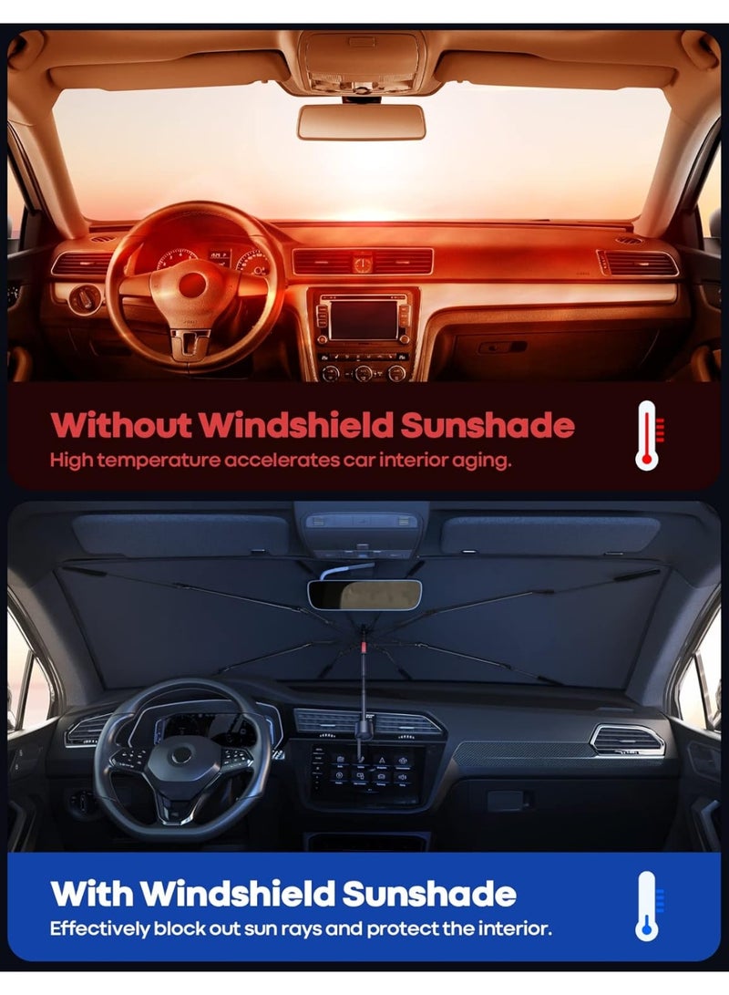 Car Windshield Sunshade - 52"x31" [5 Layers Anti UV Coating] Foldable Sun Cover for Auto Car, Car Sunshade, Windshield Sun Shade Umbrella for Car, Sedan, SUV - Image 3