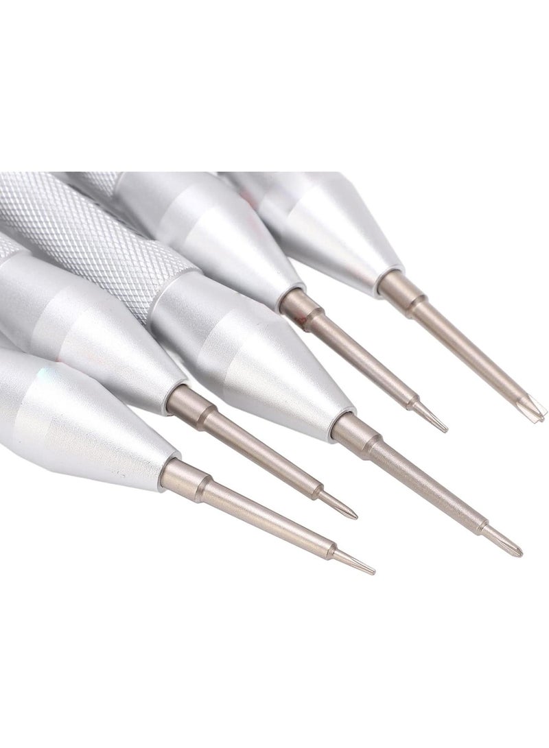 GGOOT OQRSQOGV for Hardware 5PCS Small Screwdriver Assortment Point Tip Metal Handle Screwdriver Set for Electronic Repair Metal Tools  - Image 3