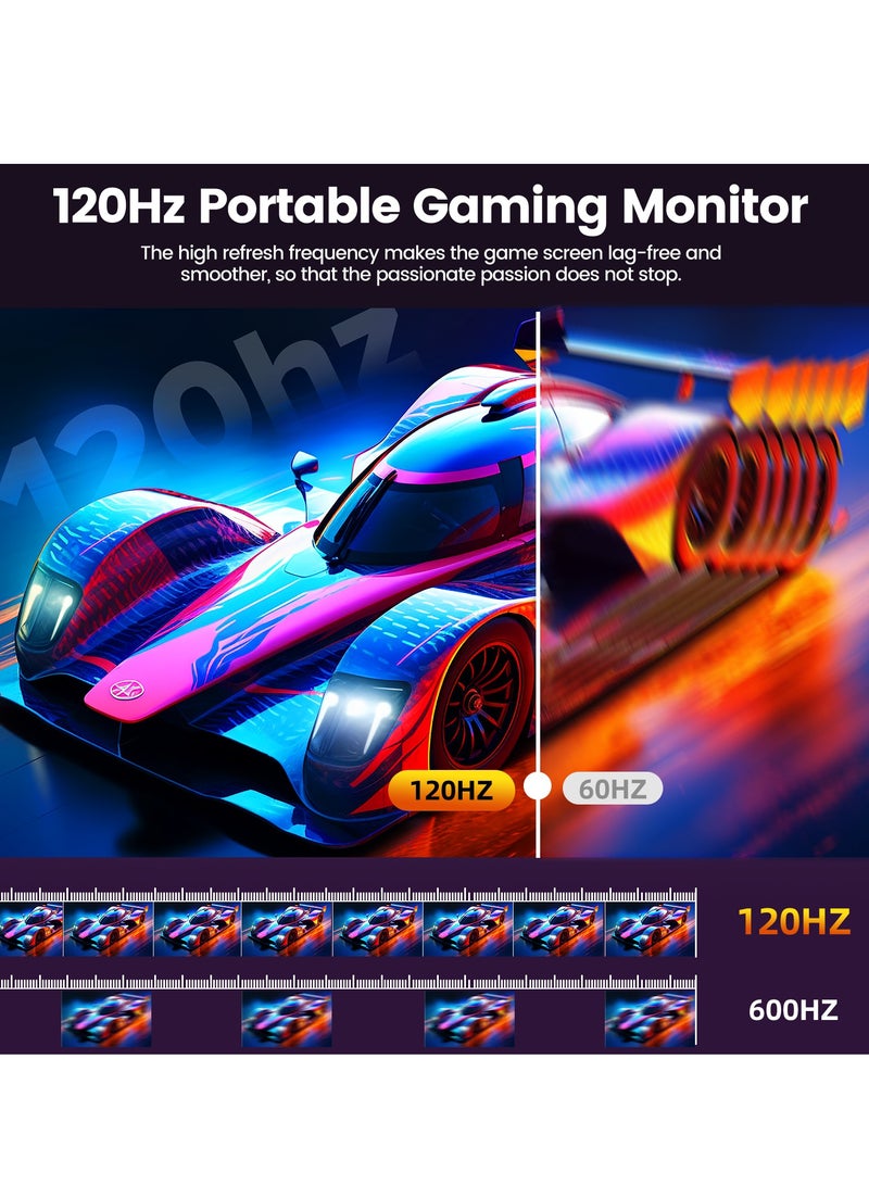 أوبيرفكت شاشة ألعاب محمولة UPERFECT مقاس 18.5 بوصة بتردد 120 هرتز ودقة 1920*1080 FHD IPS بتصميم فائق النحافة وشاشة محمولة 100% sRGB لأجهزة الكمبيوتر المحمولة والهواتف الذكية وأجهزة XBO Switch PS4/5، بهيكل معدني وقابلة للتثبيت على حامل VESA - Image 3