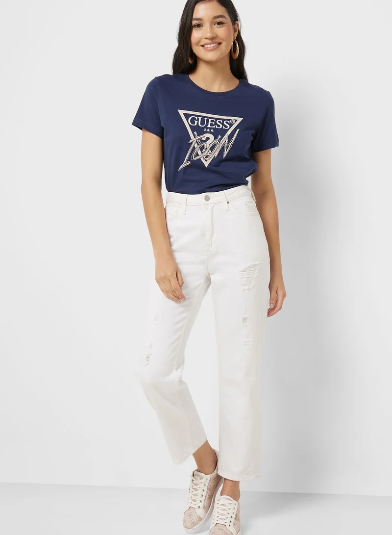 GUESS Graphic Crew Neck T-Shirt