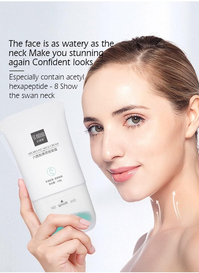 SENANA - 1 PC Neck Anti-Wrinkles Cream Roller, Neck Firming Cream, Smooth Neck Lines Wrinkles Fine Lines Moisturizer Cream for Women, Anti Aging Neck Serum Roller, Reduce Double Chin 110g - Image 1