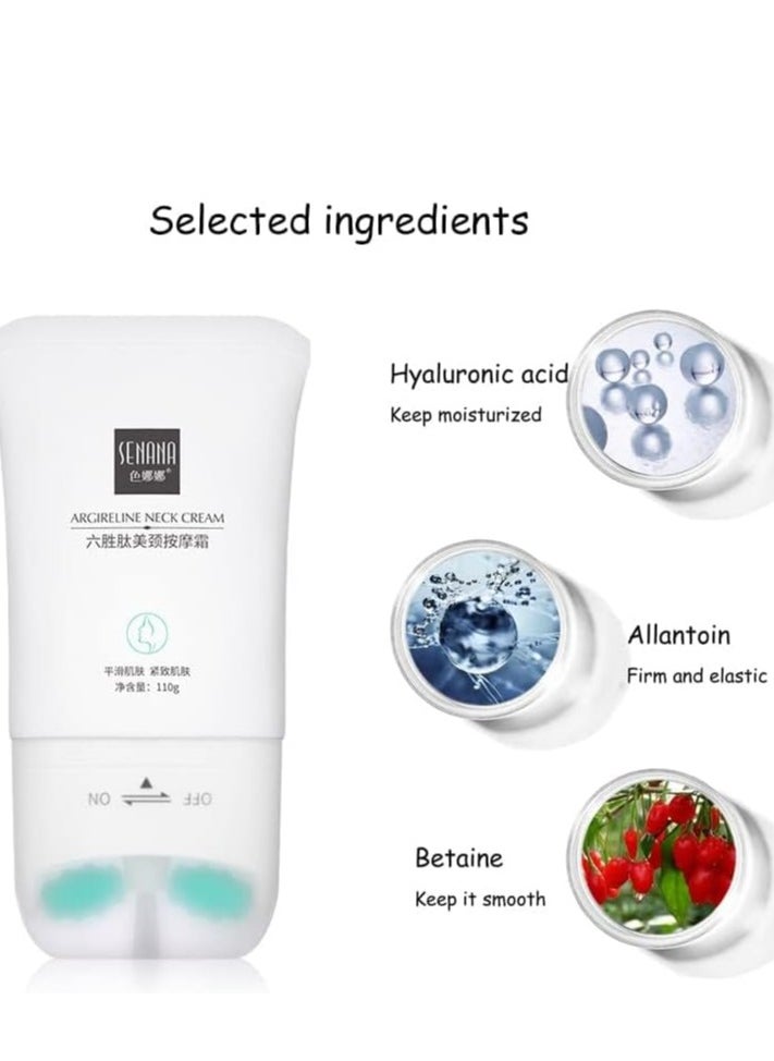 SENANA - 1 PC Neck Anti-Wrinkles Cream Roller, Neck Firming Cream, Smooth Neck Lines Wrinkles Fine Lines Moisturizer Cream for Women, Anti Aging Neck Serum Roller, Reduce Double Chin 110g - Image 1