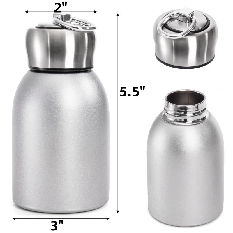 AVLA 4 Pack 10oz Mini Stainless Steel Water Bottle, Vacuum Insulated Sport Tumbler Cup, Leak-Proof Travel Coffee Mug for Hot and Cold Drinks, Women Gifts, Lunch Bag Camping Hiking Trips, Silver - Image 2