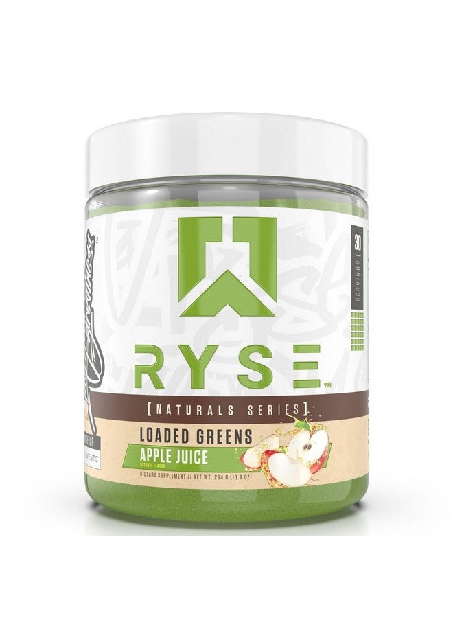 RYSE Up Supplements RYSE Loaded Greens Superfood Powder - Apple Juice - Daily Supplement with Greens Balance, BettaBerries & Sukre Fiber - Supports Digestion, Immunity & Energy - No Artificial Sweeteners - 30 Servings - Image 1