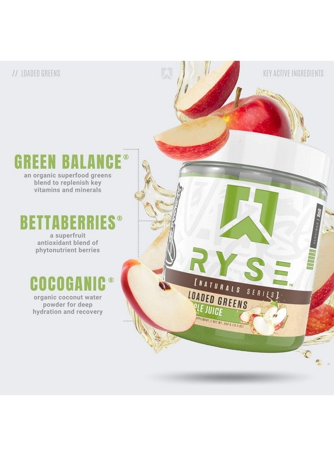 RYSE Up Supplements RYSE Loaded Greens Superfood Powder - Apple Juice - Daily Supplement with Greens Balance, BettaBerries & Sukre Fiber - Supports Digestion, Immunity & Energy - No Artificial Sweeteners - 30 Servings - Image 3