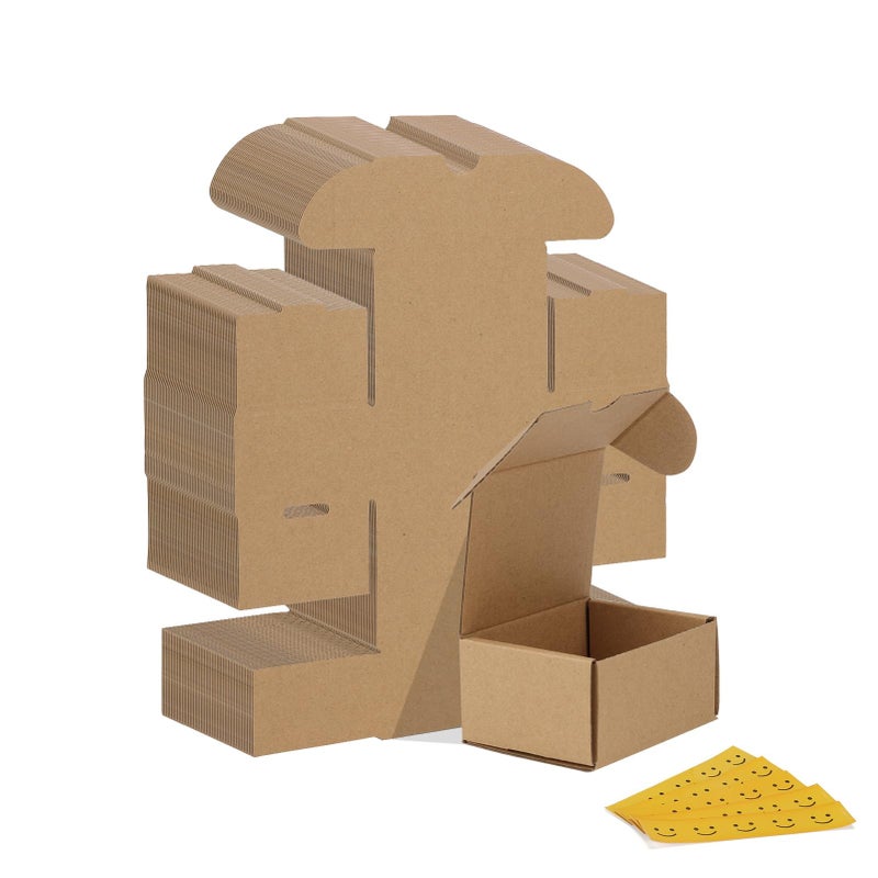 HORLIMER 4x3x2 inches Shipping Boxes Set of 50 Brown Corrugated Cardboard Box Literature Mailer - Image 2