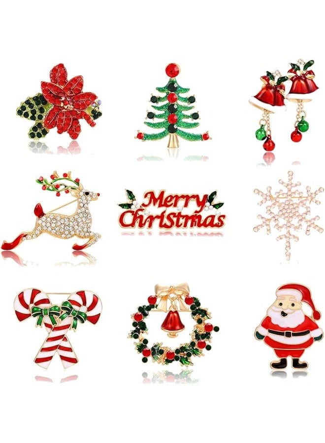 Christmas gift box + 9 gifts (Santa Claus pendant 20 cm + children's talk card, elastic and clips 14 pieces + Christmas pin brooch + Christmas earrings + large cup holder + scented candle + bracelet and ring accessory set + Santa Claus collar clip + 15 cm cherry tree branch) - Image 4