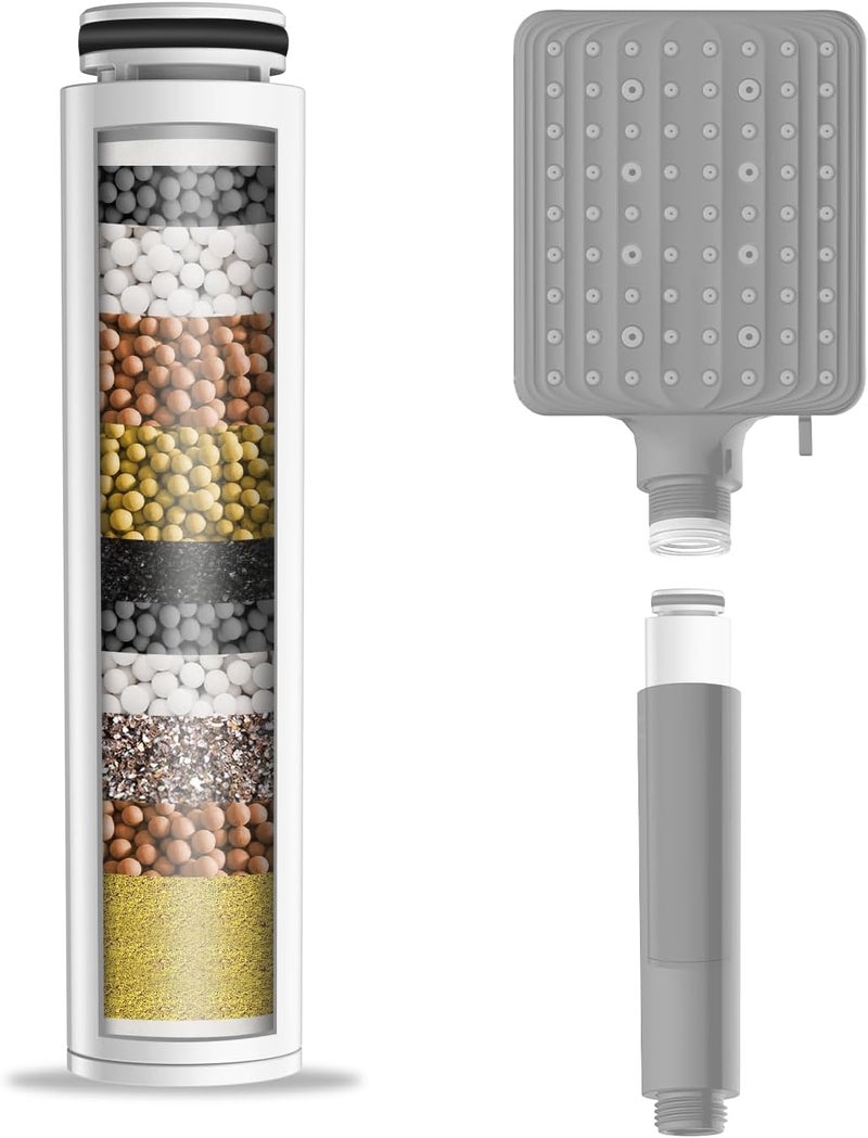 MakeFit Shower Head Filter for Handheld Shower Head, 1 Pack Replacement Water Softener Filters for Hard Water - Remove Chlorine and Harmful Substances to Protect Your Skin & Hair - Image 1