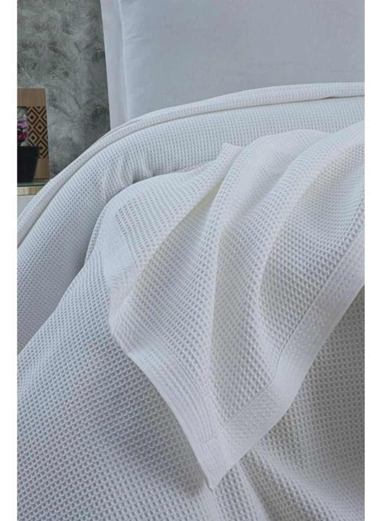 مالبيري Air Conditioned Pique, 100% Cotton Honeycomb Pique, Four Seasons Pique King Size 240X260 White