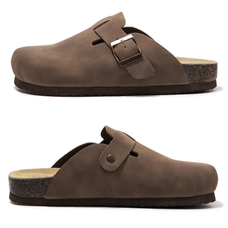 Vayfio Womenâ€˜s Suede Clogs Potato Shoes Cork Footbed Sandals Comfort Mules with Arch Support Slip On Slippers Tan 09 - Image 3
