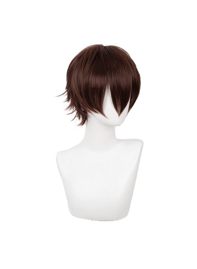 Swiking Mens Short Brown Wigs Women Fluffy Curly Hair Anime Cosplay Party Daily Costume Pixie Women Wig Unisex Full Wig(Brown) - Image 1