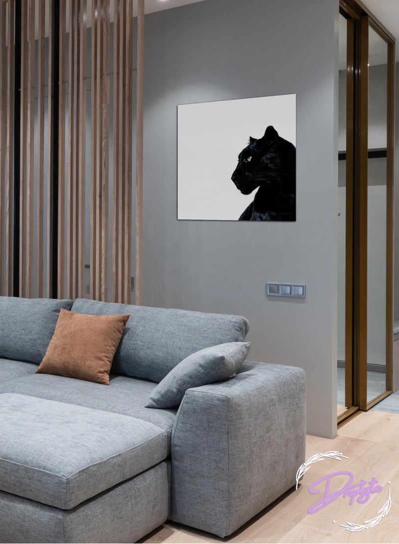 Droplyte Black Tiger Decorative Wall Art Wall Decor Card Board Home Decor for Living Room, Drawing Room, Office Room and Bedroom 30CM x 30CM - Image 1