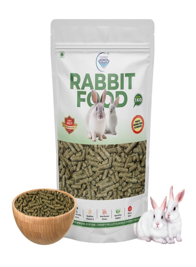 نيتيشري جودة ممتازة لجميع أنواع الأرانب، حبيبات طعام جافة مع العناصر الغذائية الأساسية ومحتوى عالٍ من الألياف للأرانب الصغيرة والبالغة (1000 جم) - Image 1