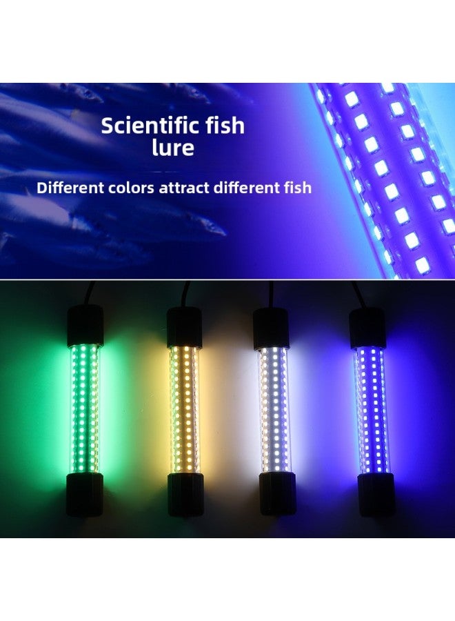 12V-24V Underwater Fish Trap Light Green White Blue Yellow Fishing Fishing Light Raft Fishing Light Night Fishing Warped-Color:13W Blue Light - Image 3