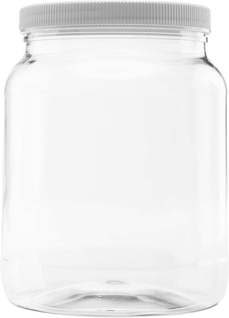 CLEARVIEW CONTAINERS Plastic Storage Jars with Leak Proof Lids, BPA Free, Hand Wash Only (64oz, 1PK White) - Image 1