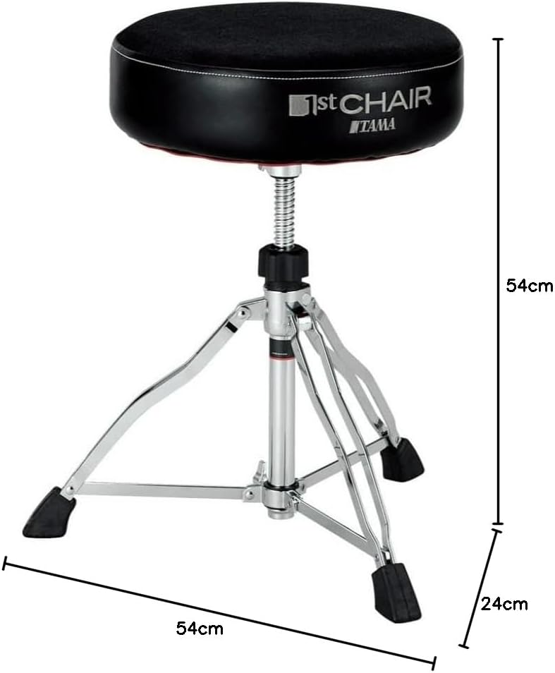 Tama 1st Chair Round Rider Drum Throne with Cloth Top - Black - Image 2