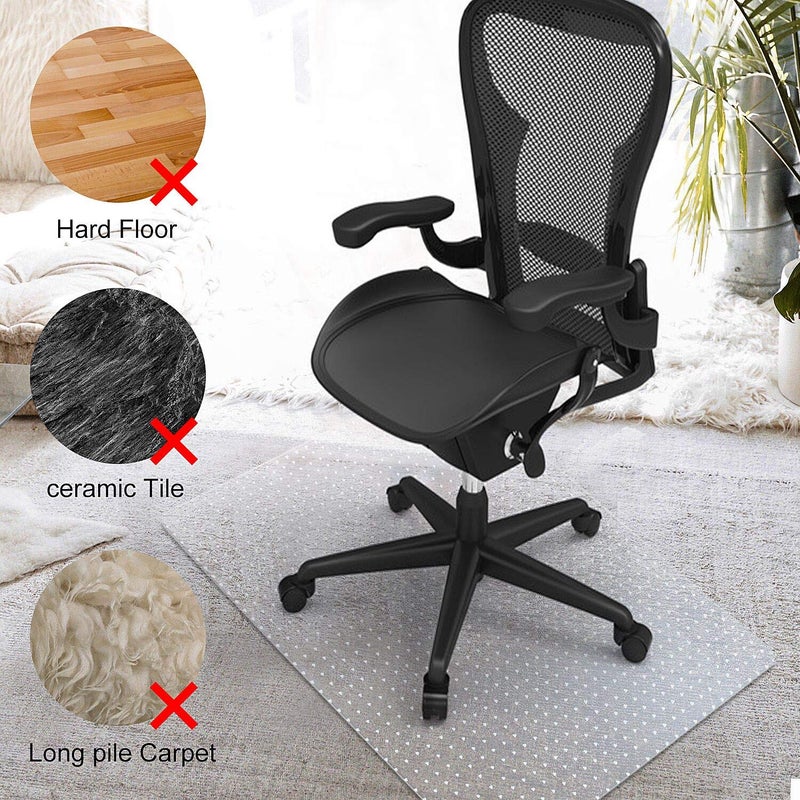 Azadx Chair Mat for Carpet 60"x 48" Large Office Chair Mat for Carpeted Floors, Carpet Protector Floor Mats on Low Pile Carpets Easy Glide Rolling Plastic Desk Computer Chairs Mats for Home - Image 3