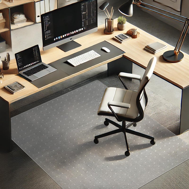 Azadx Chair Mat for Carpet 60"x 48" Large Office Chair Mat for Carpeted Floors, Carpet Protector Floor Mats on Low Pile Carpets Easy Glide Rolling Plastic Desk Computer Chairs Mats for Home - Image 1