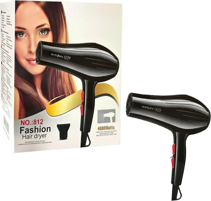 FITTO Hair Blow Dryer 4000W, Professional Mini Hair Dryer with 2 Heat & 3 Speed Settings, Lightweight, Travel-Friendly - Image 4