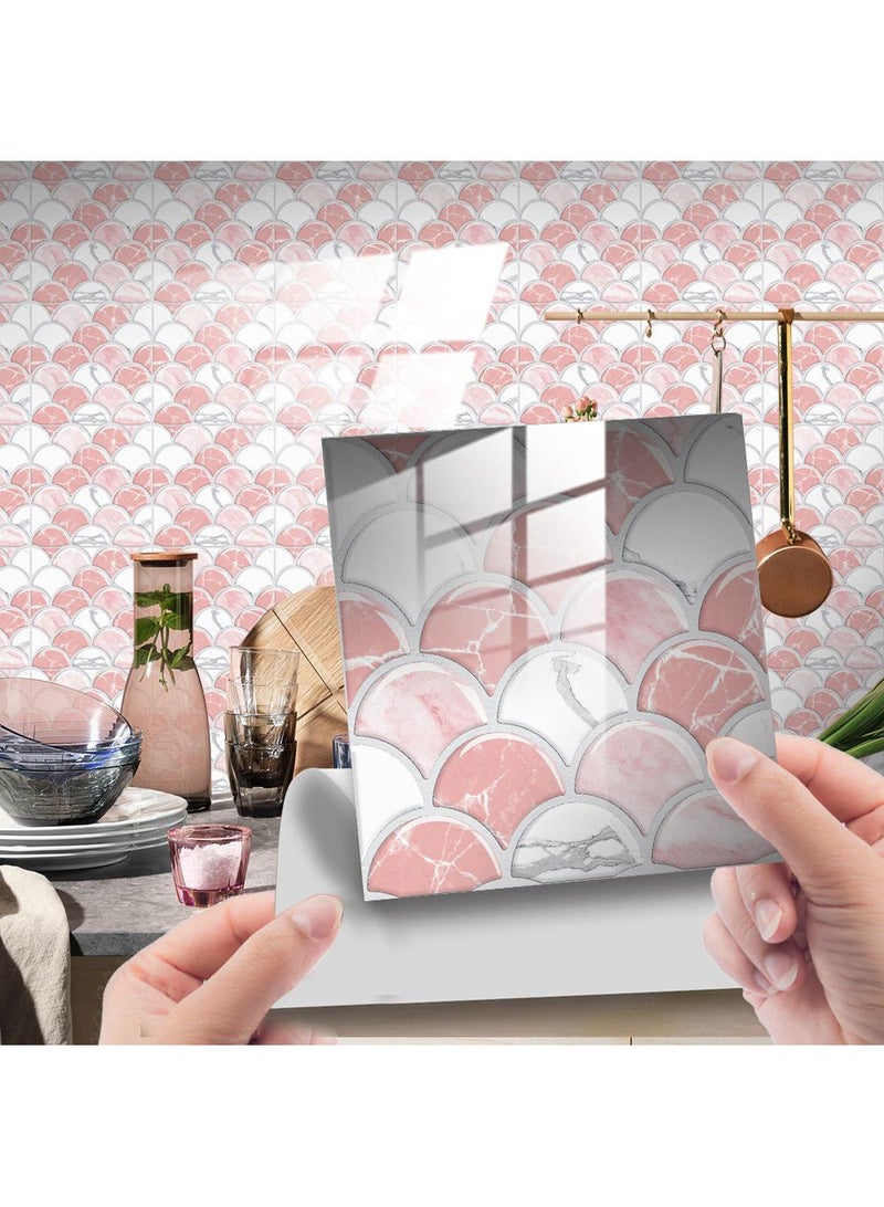 10cm 25 pieces retro marble pattern crystal film fish scale ceramic tile decoration