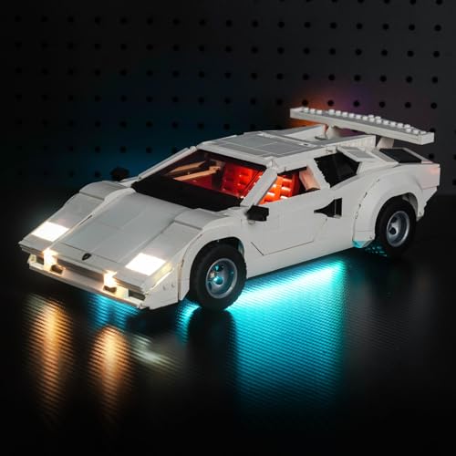 LocoLee LED Light Kit Compatible with Lego Lamborghini Countach 5000 Quattrovalvole No Models Only Light Creative Lighting Set Accessories Compatible with Lego 10337 Set Standard Version - Image 1