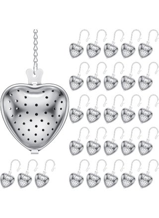 Sumind 50 Pcs Stainless Steel Tea Strainer Ball Infuser Loose Leaf Steeper Interval Diffuser Heart Shape Mesh Filters with Extended Chain Hook for tea party Seasonings Cup BottleSilver - pzsku/Z2458953485DD3FD8DA86Z/45/1750416548/f2ec560c-da45-49e3-b088-db8ed679b158