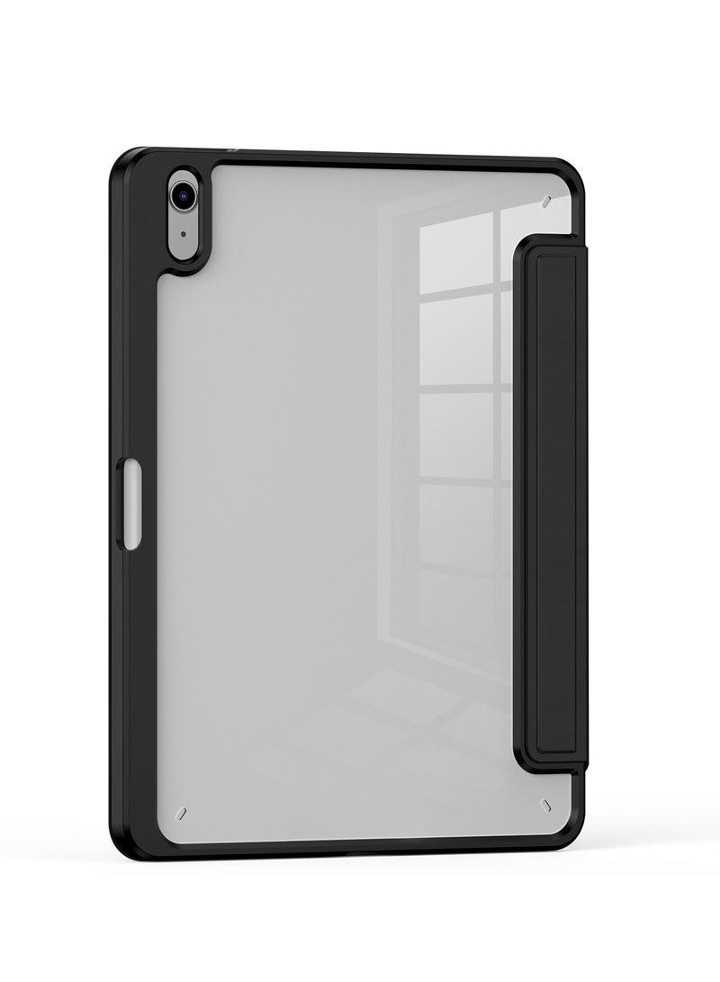 تيرا كفر ايباد تيرا 12.9 بوصة 2022/2021/2020/2018 مع حامل قلم ذكي غطاء ذكي رفيع بمسند 2في 1 أسود/شفاف - Image 4