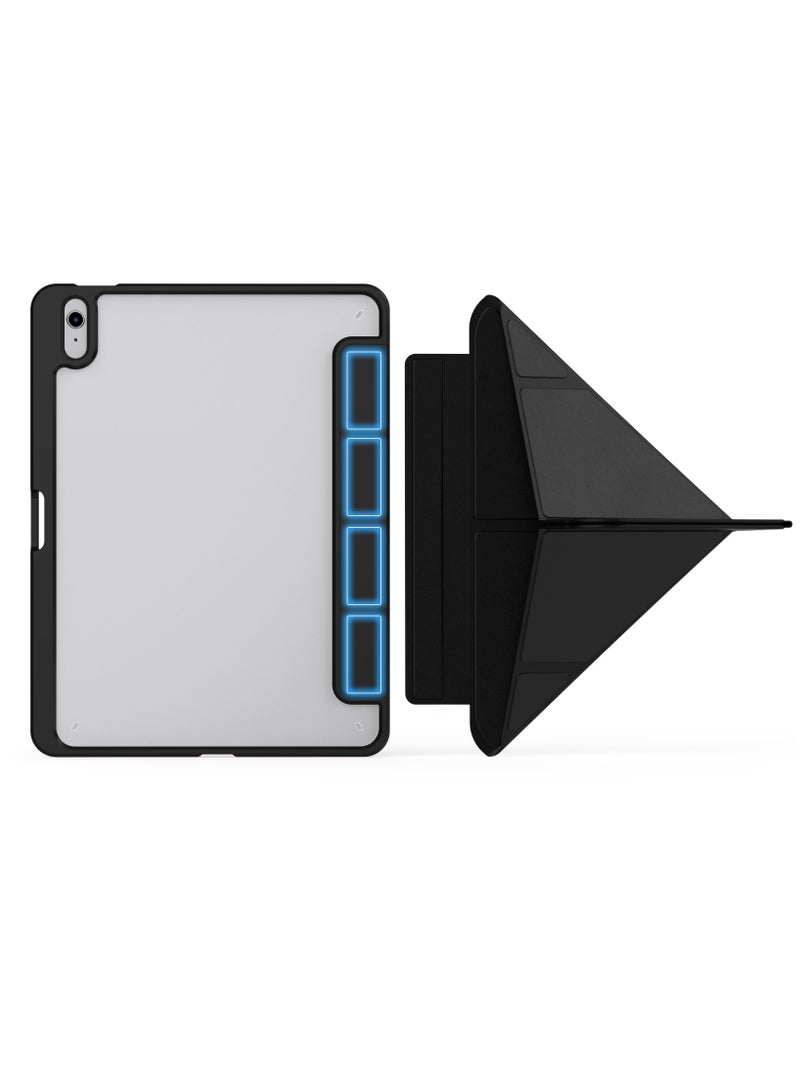 تيرا كفر ايباد تيرا 12.9 بوصة 2022/2021/2020/2018 مع حامل قلم ذكي غطاء ذكي رفيع بمسند 2في 1 أسود/شفاف - Image 1