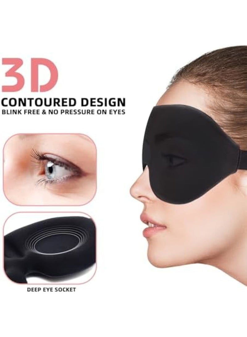 SYOSI 3D Contoured Sleep Eye Masks for Men and Women, 2-Pack, Adjustable Strap, Light Blocking Blindfold Ideal for Eyelash Extensions - Image 2
