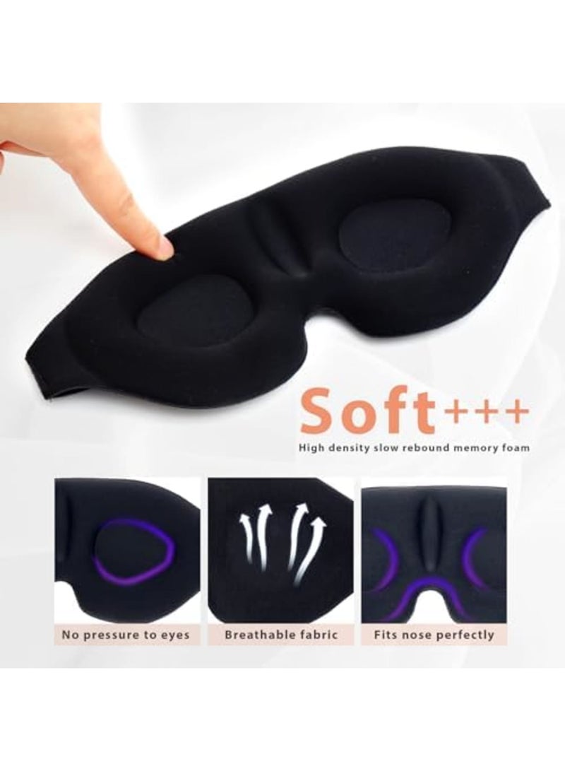 SYOSI 3D Contoured Sleep Eye Masks for Men and Women, 2-Pack, Adjustable Strap, Light Blocking Blindfold Ideal for Eyelash Extensions - Image 3