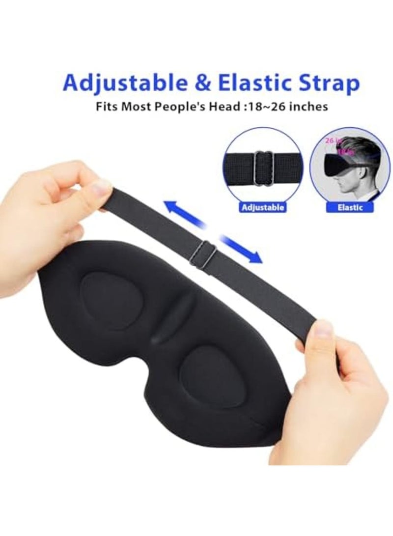 SYOSI 3D Contoured Sleep Eye Masks for Men and Women, 2-Pack, Adjustable Strap, Light Blocking Blindfold Ideal for Eyelash Extensions - Image 4