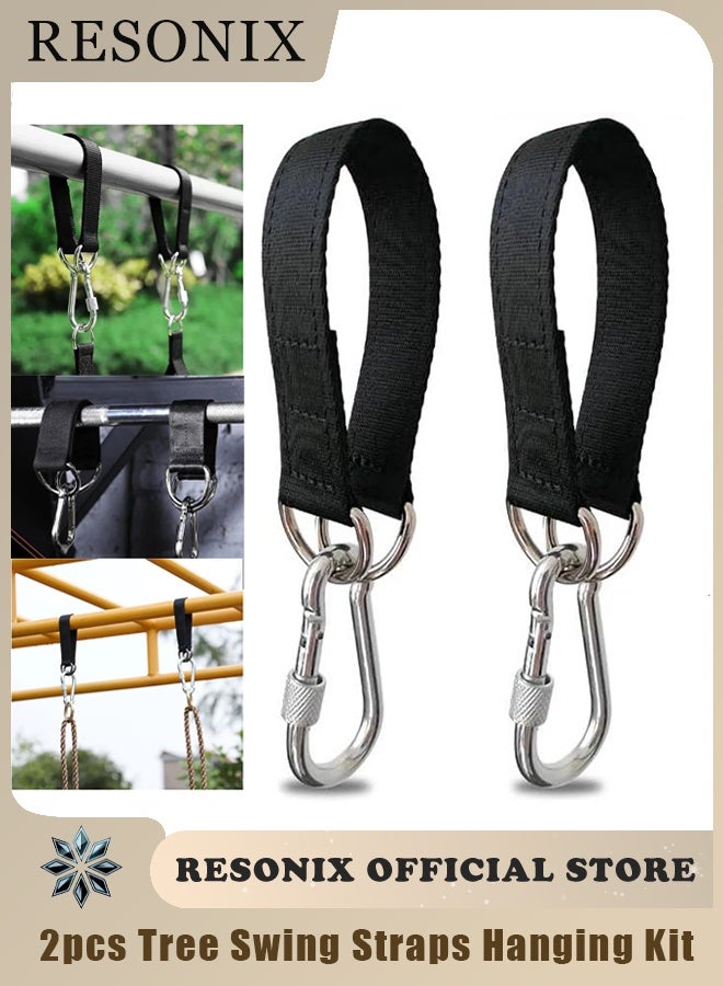 ريزونيكس طقم تعليق أحزمة أرجوحة الشجرة، مكون من قطعتين - أحزمة متينة بطول 50 سم ووزن 400 رطل مع مشابك تثبيت آمنة للأرجوحة، وحقيبة الملاكمة، والأراجيح، والكراسي، وقضبان الصالة الرياضية، والاستخدام الخارجي - Image 1