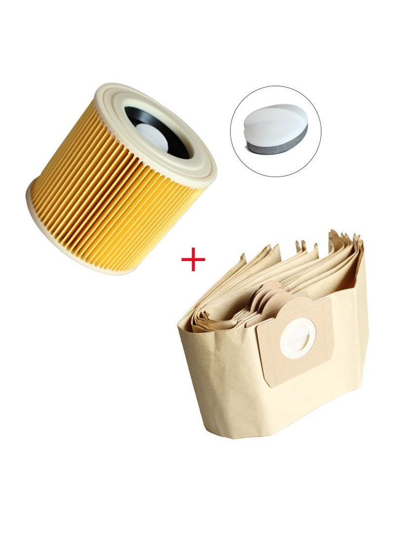 general كيس فلتر غبار مكنسة كهربائية 5 قطع مع شاشة فلتر A2004 لكرشر WD3 SE 4001 4002 - Image 1