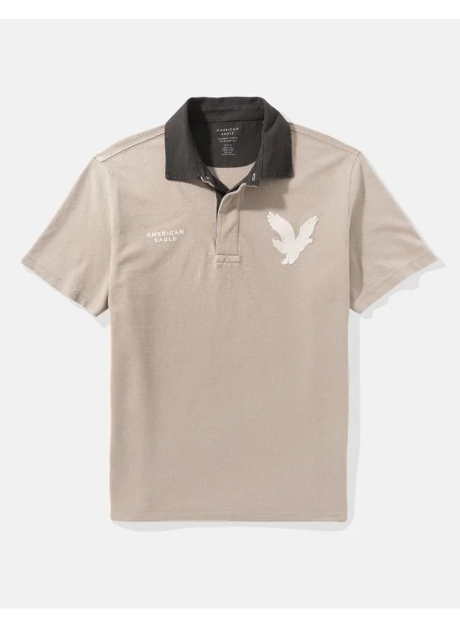 American Eagle AE Flex Pique Rugby Polo Shirt