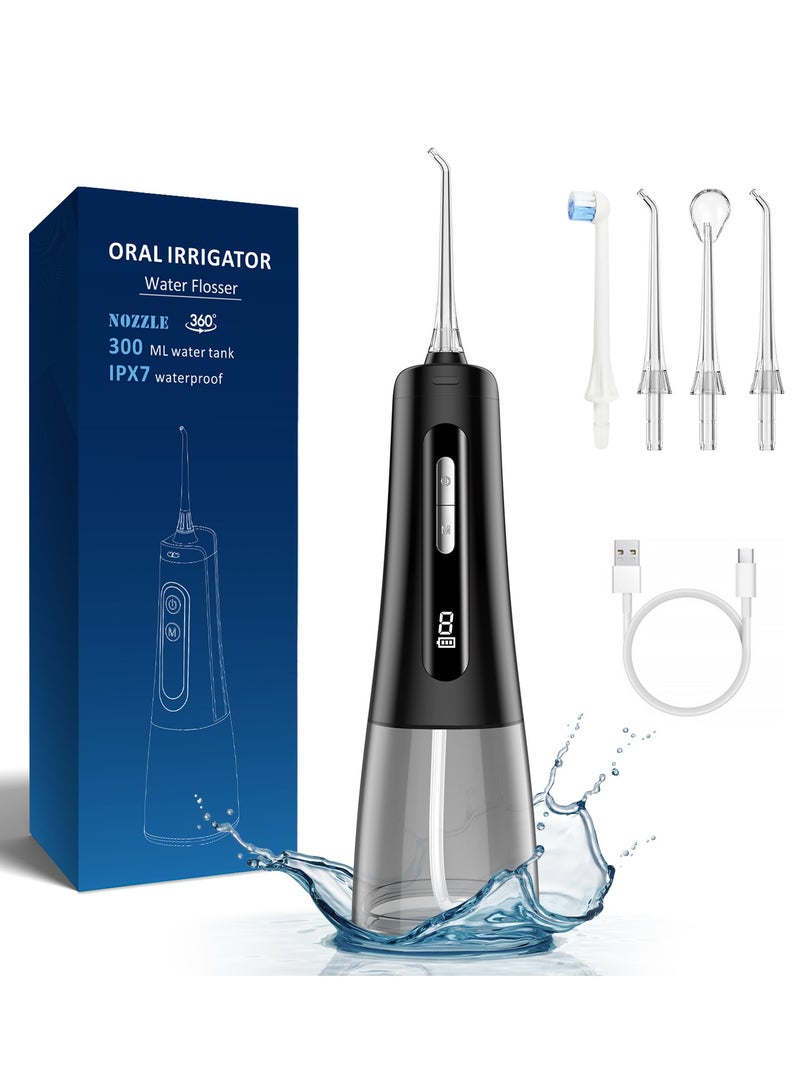 ACPLAY Portable Cordless Water Flosser – Rechargeable Oral Irrigator, 9 Intensities & 4 Modes, 300ML BPA-Free Tank, IPX7 Waterproof, Long Battery Life for Deep Teeth Cleaning - Image 1