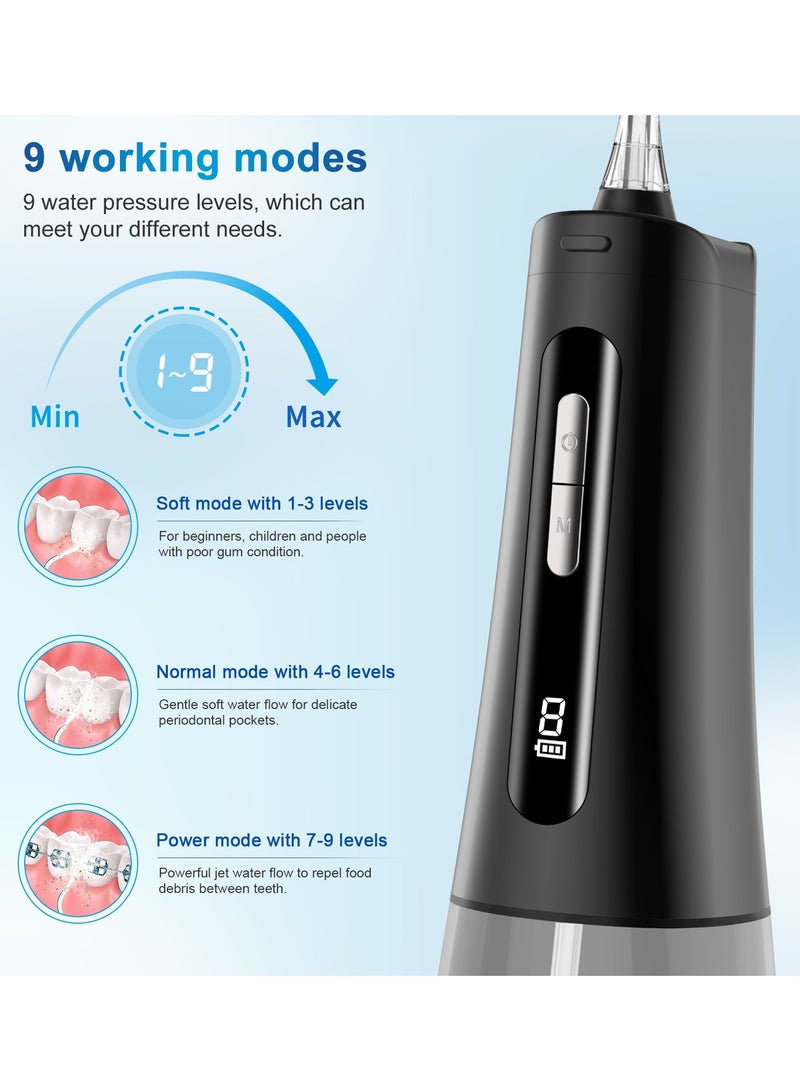 ACPLAY Portable Cordless Water Flosser – Rechargeable Oral Irrigator, 9 Intensities & 4 Modes, 300ML BPA-Free Tank, IPX7 Waterproof, Long Battery Life for Deep Teeth Cleaning - Image 2
