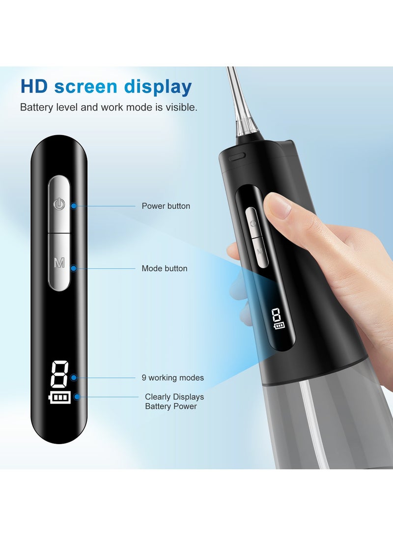 ACPLAY Portable Cordless Water Flosser – Rechargeable Oral Irrigator, 9 Intensities & 4 Modes, 300ML BPA-Free Tank, IPX7 Waterproof, Long Battery Life for Deep Teeth Cleaning - Image 3