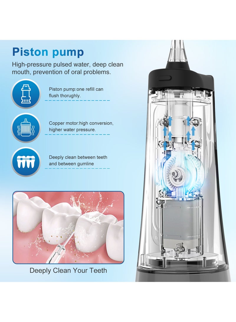 ACPLAY Portable Cordless Water Flosser – Rechargeable Oral Irrigator, 9 Intensities & 4 Modes, 300ML BPA-Free Tank, IPX7 Waterproof, Long Battery Life for Deep Teeth Cleaning - Image 4
