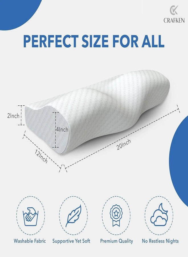 CRAFKEN Memory Foam Cervical Neck Pillow, Pain Relief Sleep, Memory Foam Sleeping Pillow, Neck & Shoulder Pain Relief Pillow, Soft Pillow for Sleeping (Pack - 1) - Image 4