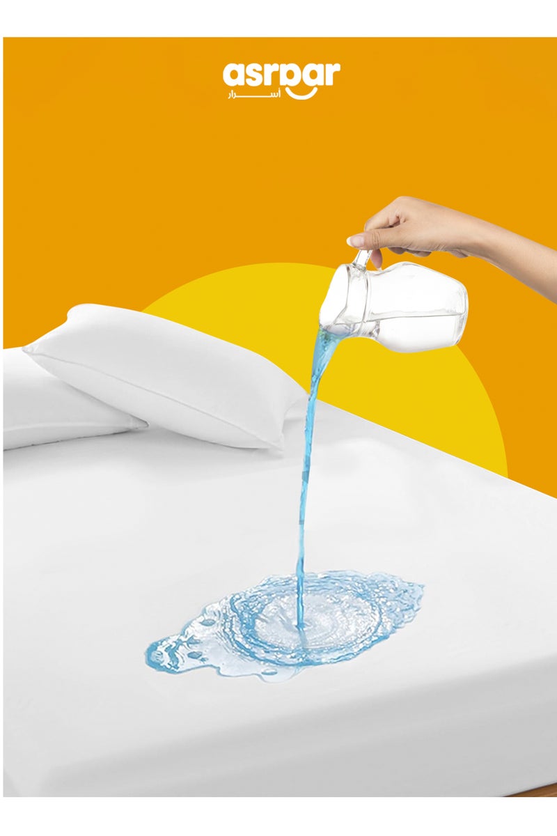 Asraar Sleep and Spa Combo 3-Piece Set – Includes 1 Waterproof Mattress Protector 180 x 200cm for Lasting Bed Hygiene, 1 Luxurious Bathrobe XL for Post-Shower, and 1 Absorbent Towel 50 x 80cm 250g for Everyday Use – Perfect for Bedrooms and Bathrooms  - Image 2