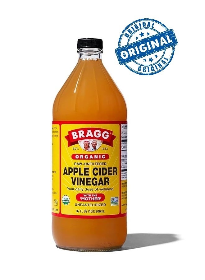 Bragg Organic raw unfiltered Apple Cider Vinegar with the mothers 946 ml - Image 1